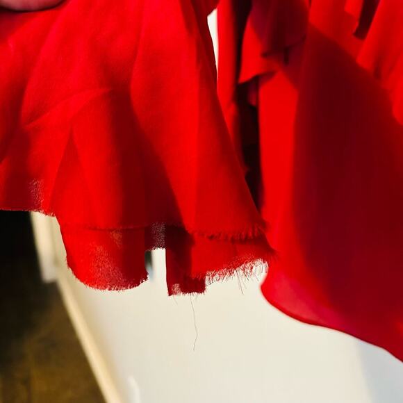 Bailey 44 Red Ruffled Layered Long Sleeve Blouse Size Large - Picture 2 of 11